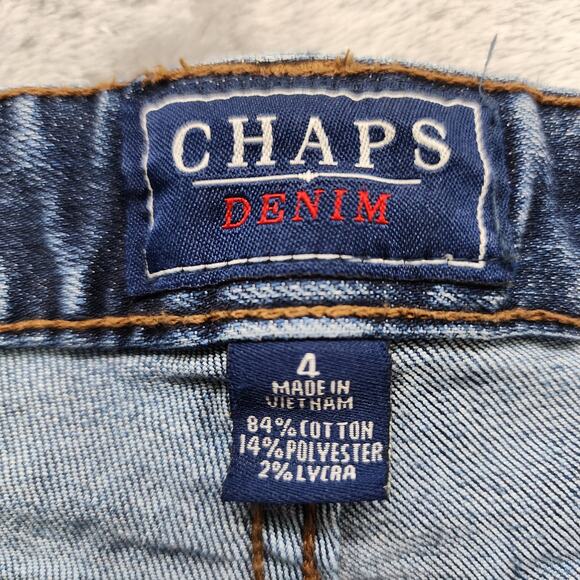 Chaps Denim Jeans Women 4 Blue Madden Straight Leg Mid Rise Stretch Denim Casual - Picture 5 of 13